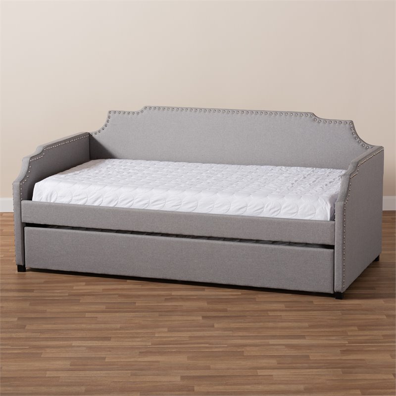 Baxton Studio Grey Upholstered Twin, Grey Twin Xl Bed Settee