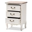 Baxton Studio Capucine Two Tone Oak and White Wood 3-Drawer End Table