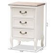 Baxton Studio Capucine Two Tone Oak and White Wood 3-Drawer End Table