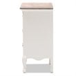 Baxton Studio Capucine Two Tone Oak and White Wood 3-Drawer End Table