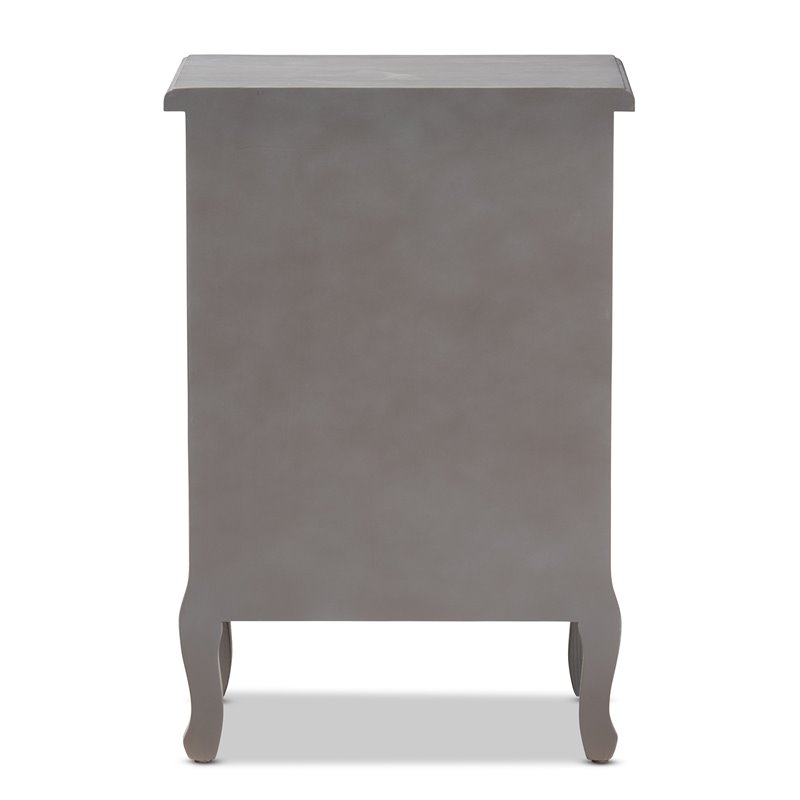 Baxton Studio Capucine Grey Finished Wood 3-Drawer End Table