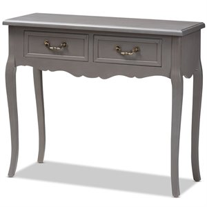 baxton studio capucine grey finished wood 2-drawer console table