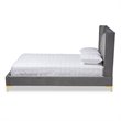 Baxton Studio Valery Tufted Velvet Fabric Platform Queen Bed in Dark Gray
