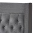 Baxton Studio Valery Tufted Velvet Fabric Platform Queen Bed in Dark Gray