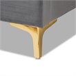 Baxton Studio Valery Tufted Velvet Fabric Platform Queen Bed in Dark Gray