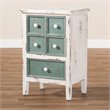 Baxton Studio Angeline Farmhouse 5-Drawer Wood End Table in White and Teal
