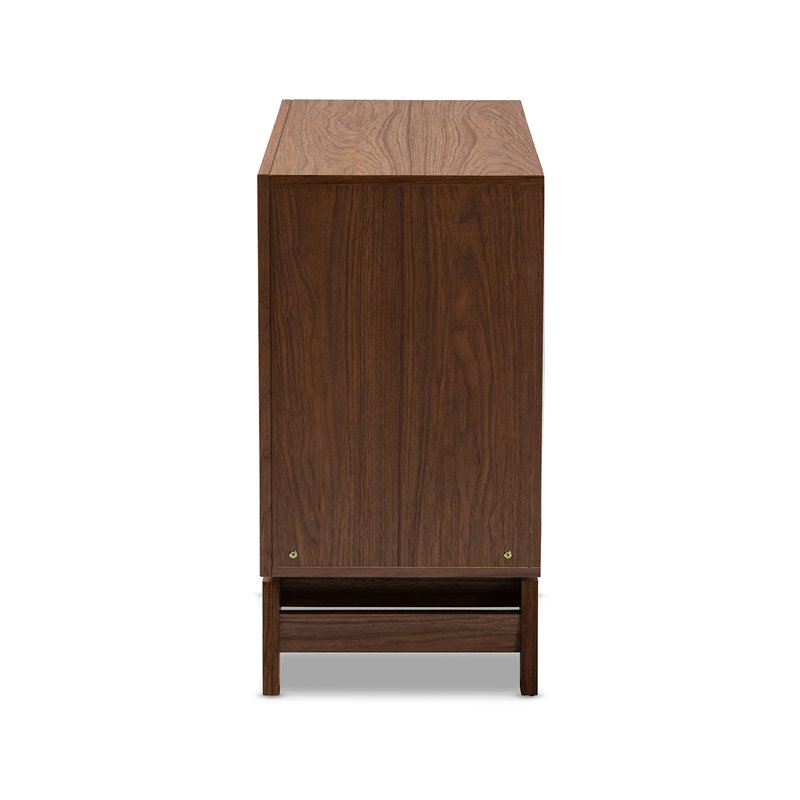 Baxton Studio Svante Mid-Century 6-Drawer Wood Chest in Brown and Multi