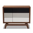 Baxton Studio Svante Mid-Century 6-Drawer Wood Chest in Brown and Multi