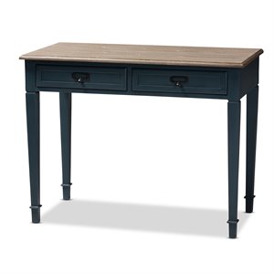 baxton studio dauphine wood accent writing desk in blue