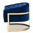 Baxton Studio Tomasso Velvet Upholstered Gold Metal Finish Accent Chair in Blue