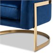 Baxton Studio Tomasso Velvet Upholstered Gold Metal Finish Accent Chair in Blue
