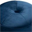Baxton Studio Alonza Modern Upholstered Velvet Ottoman in Navy Blue and Gold