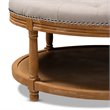 Baxton Studio Ambroise Tufted Linen Fabric and Washed Wood Coffee Table in Beige