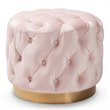 Baxton Studio Valeria Modern Tufted Velvet Ottoman in Light Pink and Gold