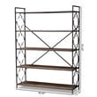 Baxton Studio Mirna Black Iron Metal and Oak Wood 5-Shelf Bookcase
