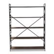 Baxton Studio Mirna Black Iron Metal and Oak Wood 5-Shelf Bookcase
