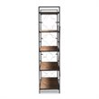 Baxton Studio Mirna Black Iron Metal and Oak Wood 5-Shelf Bookcase