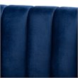 Baxton Studio Milena Upholstered Velvet and Wood Sofa in Royal Blue and Gold