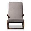 Baxton Studio Kaira Fabric and Wood Rocking Chair in Gray and Walnut Brown