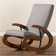 Baxton Studio Kaira Fabric and Wood Rocking Chair in Gray and Walnut Brown