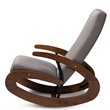 Baxton Studio Kaira Fabric and Wood Rocking Chair in Gray and Walnut Brown