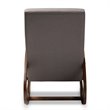 Baxton Studio Kaira Fabric and Wood Rocking Chair in Gray and Walnut Brown