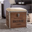 Baxton Studio Violetta Fabric and Wood Ottoman with Storage in Beige