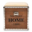 Baxton Studio Violetta Fabric and Wood Ottoman with Storage in Beige