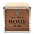 Baxton Studio Violetta Fabric and Wood Ottoman with Storage in Beige