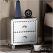 Baxton Studio Davet Silver Metal 2-Drawer End Table