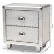 Baxton Studio Davet Silver Metal 2-Drawer End Table