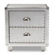 Baxton Studio Davet Silver Metal 2-Drawer End Table