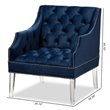 Baxton Studio Silvana Velvet Fabric Accent Chair in Navy Blue
