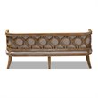 Baxton Studio Agnes Tufted Linen Fabric and White-Washed Oak Wood Sofa in Beige