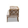 Baxton Studio Agnes Tufted Linen Fabric and White-Washed Oak Wood Sofa in Beige