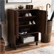 Baxton Studio Rossin Walnut Brown Finished 2-Door Wood Shoe Cabinet