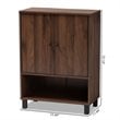 Baxton Studio Rossin Walnut Brown Finished 2-Door Wood Shoe Cabinet