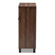 Baxton Studio Rossin Walnut Brown Finished 2-Door Wood Shoe Cabinet