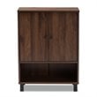 Baxton Studio Rossin Walnut Brown Finished 2-Door Wood Shoe Cabinet