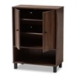 Baxton Studio Rossin Walnut Brown Finished 2-Door Wood Shoe Cabinet