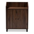 Baxton Studio Rossin Walnut Brown Finished 2-Door Wood Shoe Cabinet