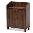 Baxton Studio Rossin Walnut Brown Finished 2-Door Wood Shoe Cabinet