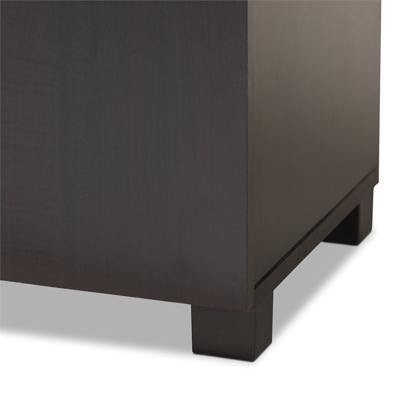 Baxton Studio Marine 2-Door Wood Shoe Cabinet in Wenge Brown