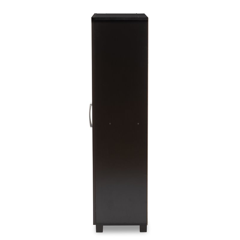 Baxton Studio Marine 2-Door Wood Shoe Cabinet in Wenge Brown