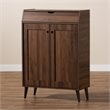 Baxton Studio Cormier Walnut Brown finished 2-Door Wood Shoe Cabinet