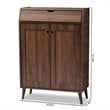 Baxton Studio Cormier Walnut Brown finished 2-Door Wood Shoe Cabinet