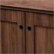 Baxton Studio Cormier Walnut Brown finished 2-Door Wood Shoe Cabinet