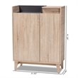 Baxton Studio Fella Two-Tone Oak Brown and Dark Gray Shoe Cabinet