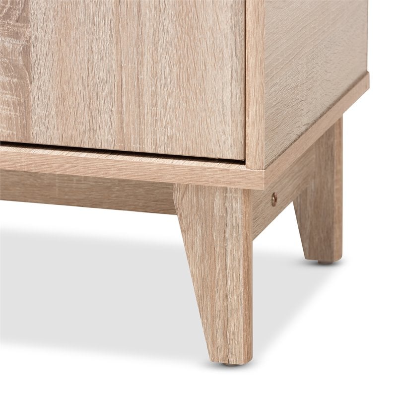 Baxton Studio Fella Two-Tone Oak Brown and Dark Gray Shoe Cabinet