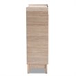 Baxton Studio Fella Two-Tone Oak Brown and Dark Gray Shoe Cabinet